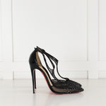Christian Louboutin Mesh Crystal Pointed Toe Heels