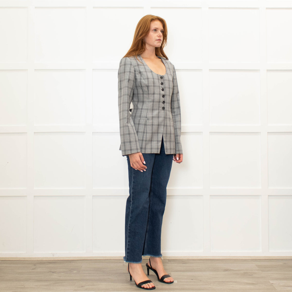 Aligne Check Waisted Scoop Blazer
