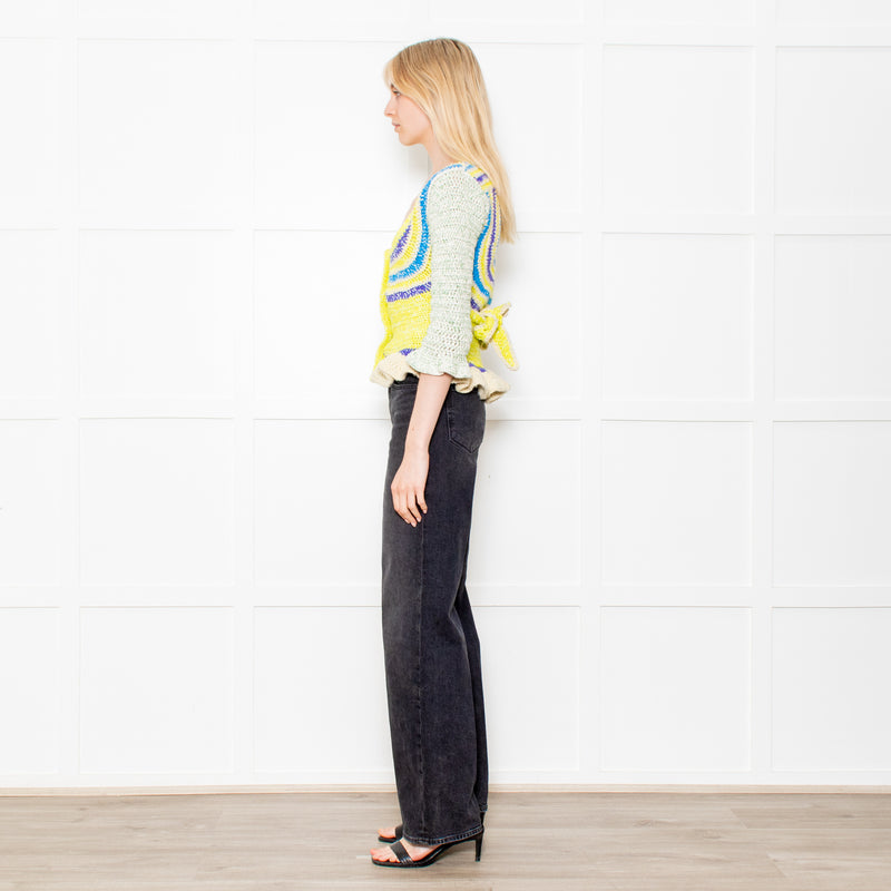 Ganni Crochet Cotton Blend Belted Cardigan