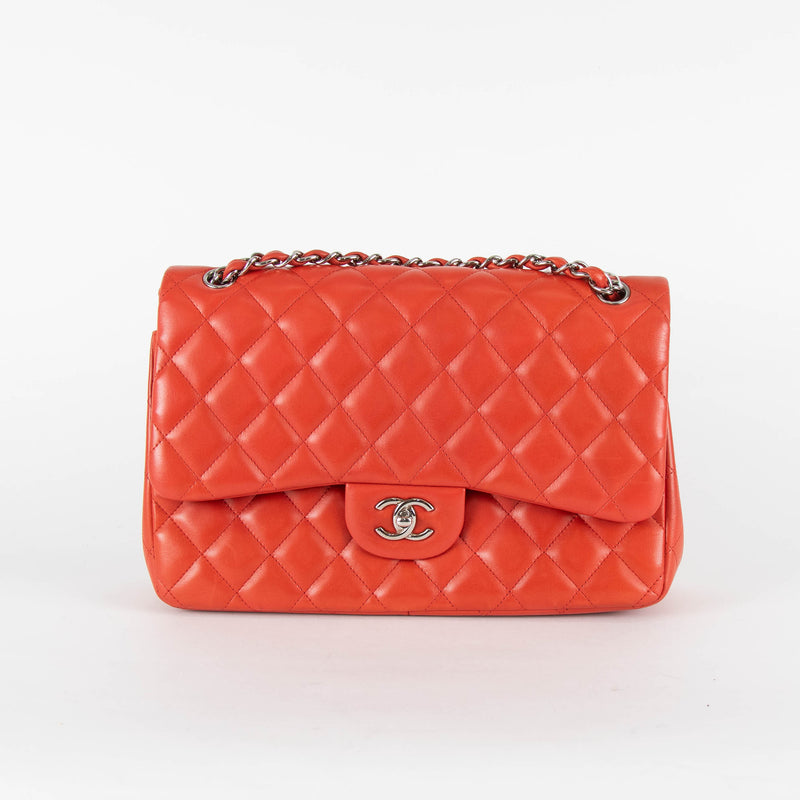Chanel Classic Jumbo Double Flap in Red Lambskin Leather