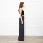 Fabiana Filippi Navy Drawstring Silky Trousers