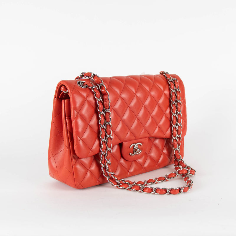 Chanel Classic Jumbo Double Flap in Red Lambskin Leather
