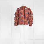 Ulla Johnson Pippa Blouse Red Hibiscus Print