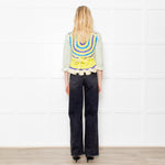 Ganni Crochet Cotton Blend Belted Cardigan
