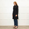 Elisabetta Franchi Black Coat With Zip Front And Patch Pockets