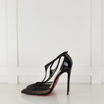 Christian Louboutin Mesh Crystal Pointed Toe Heels