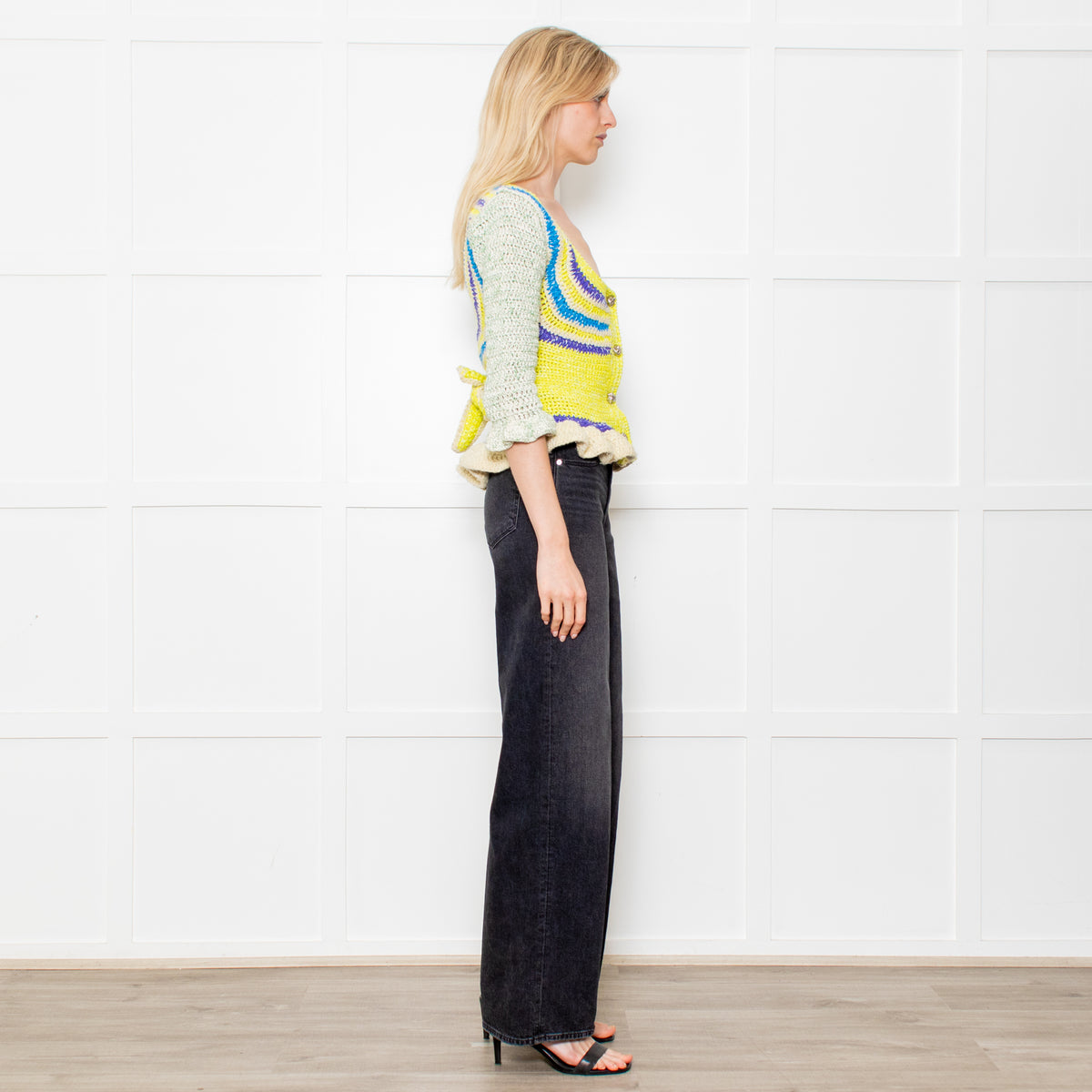 Ganni Crochet Cotton Blend Belted Cardigan