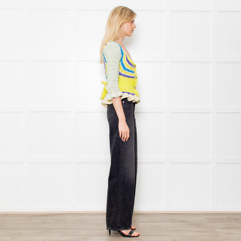 Ganni Crochet Cotton Blend Belted Cardigan
