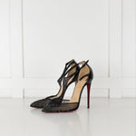 Christian Louboutin Mesh Crystal Pointed Toe Heels
