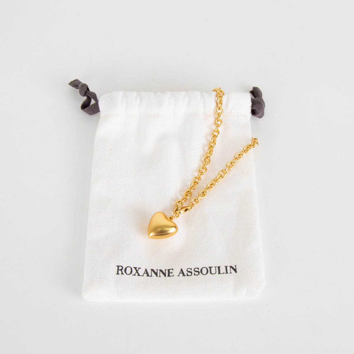 Roxanne Assoulin Gold Chunky Matte Heart Necklace