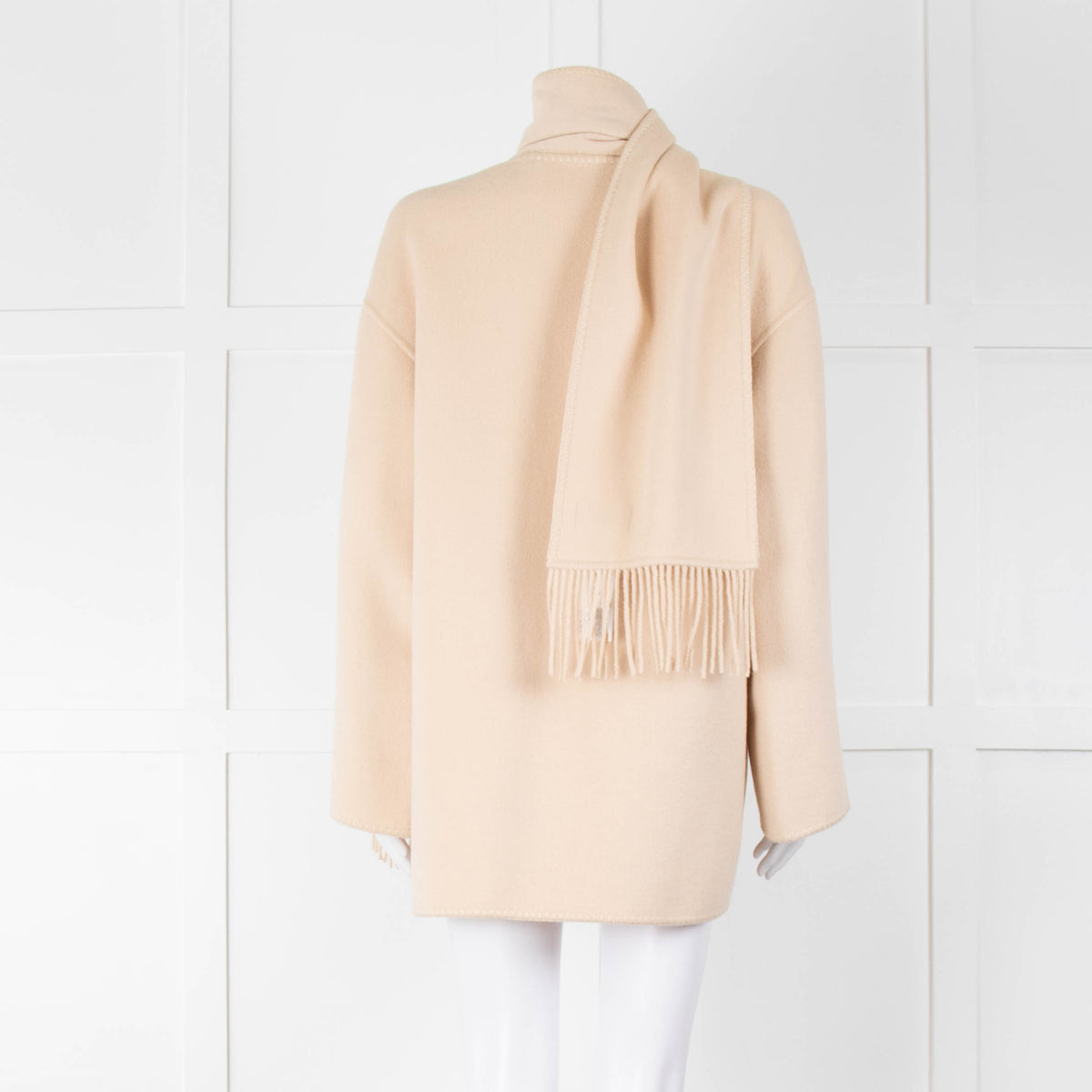 Marella Cream Wool Mix Coat With Matching Scarf