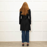 Elisabetta Franchi Black Coat With Zip Front And Patch Pockets