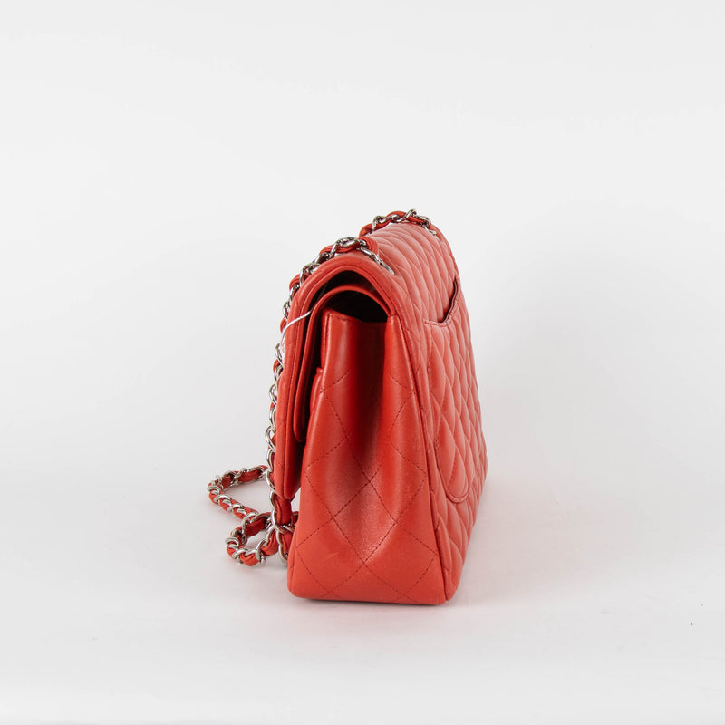 Chanel Classic Jumbo Double Flap in Red Lambskin Leather