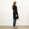 Elisabetta Franchi Black Coat With Zip Front And Patch Pockets