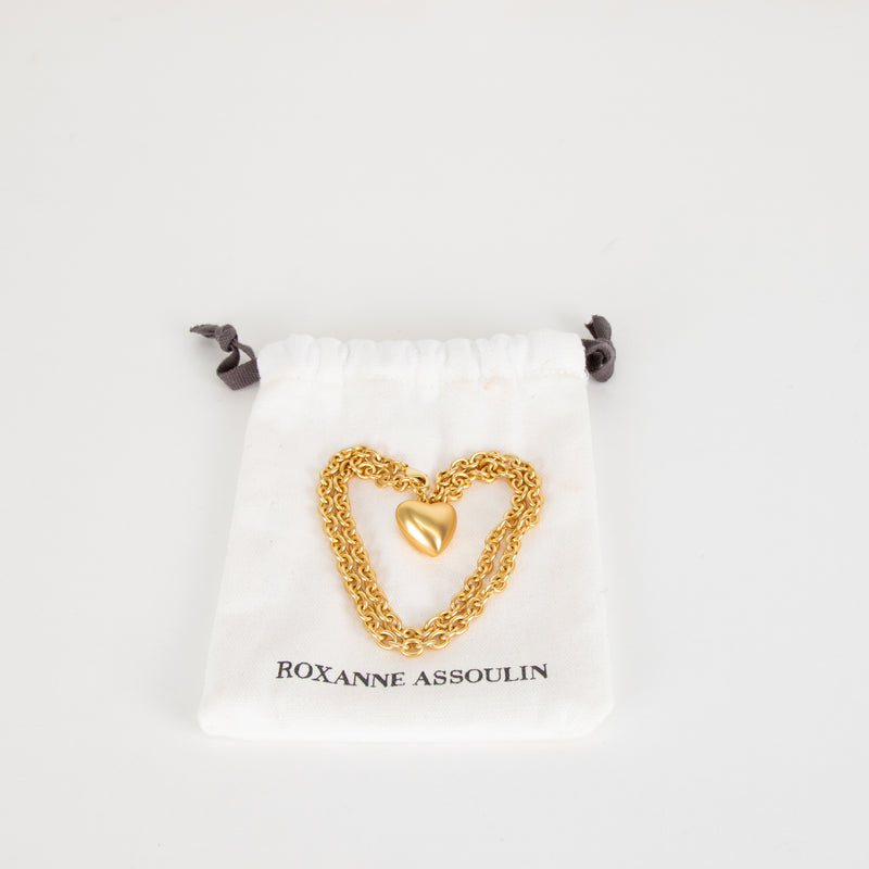 Roxanne Assoulin Gold Chunky Matte Heart Necklace