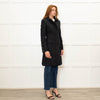 Elisabetta Franchi Black Coat With Zip Front And Patch Pockets