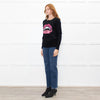 Markus Lupfer Black Pink White Lips Sequins Merino Wool Jumper