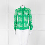 Ganni Bright Green Lace Shirt