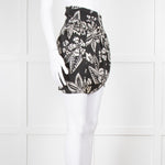 Isabel Marant Black White Floral Silk Wrap Skirt