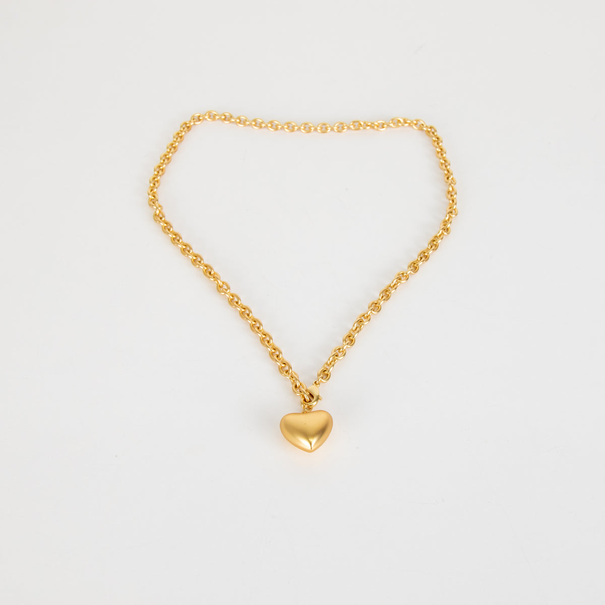 Roxanne Assoulin Gold Chunky Matte Heart Necklace