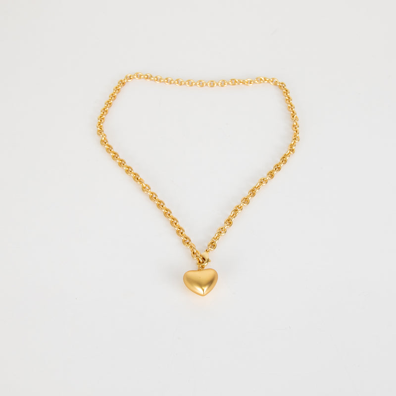 Roxanne Assoulin Gold Chunky Matte Heart Necklace
