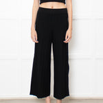 Theory Black Knitted Petite Wide Leg Trousers