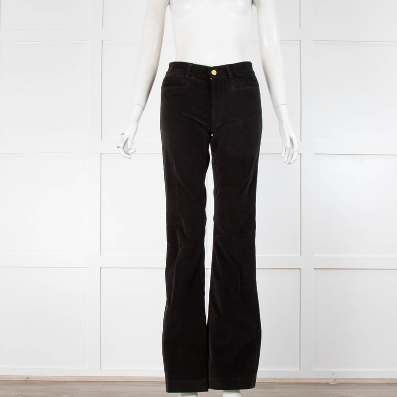 MiH Black Velvet Flared Jeans