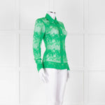 Ganni Bright Green Lace Shirt