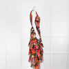 Ungaro Multi Floral One Shoulder Pleated Dress