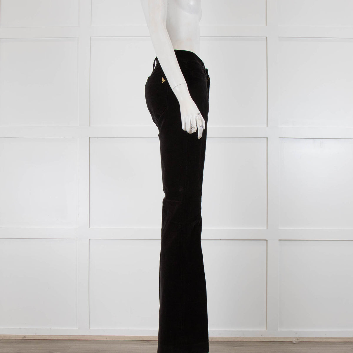 MiH Black Velvet Flared Jeans