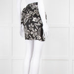 Isabel Marant Black White Floral Silk Wrap Skirt