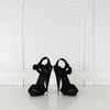 Gucci Black Suede Platform Shoes with Faceted Heels