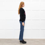 Markus Lupfer Black Pink White Lips Sequins Merino Wool Jumper