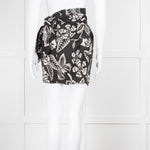 Isabel Marant Black White Floral Silk Wrap Skirt