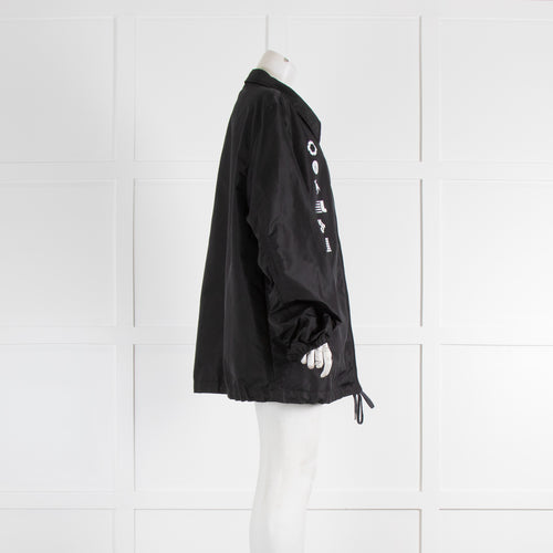 Lanvin Black 'Enter Nothing' Vinyl Zip Jacket