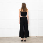 Theory Black Knitted Petite Wide Leg Trousers