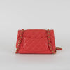 Chanel Mini Classic in Coral Lambskin and Brushed Gold Hardware