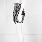 Isabel Marant Black White Floral Silk Wrap Skirt