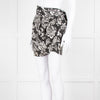 Isabel Marant Black White Floral Silk Wrap Skirt