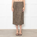 Theory Thigh Split Animal Print Pencil Skirt