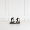 Alexander McQueen Black Skull Leather T- Strap Sandal