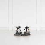 Alexander McQueen Black Skull Leather T- Strap Sandal