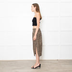 Theory Thigh Split Animal Print Pencil Skirt