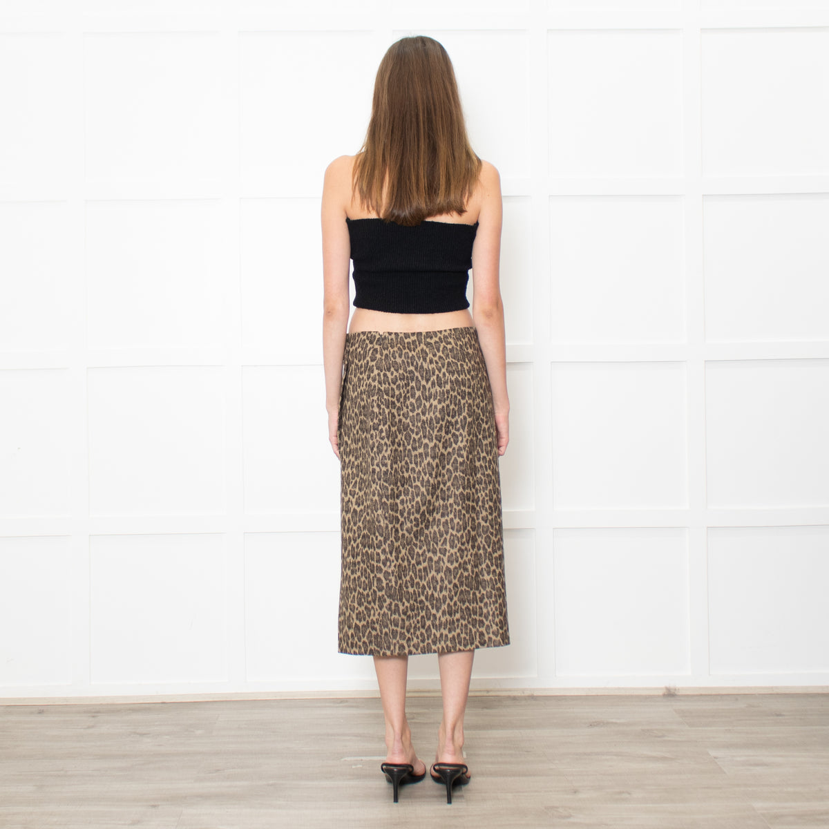 Theory Thigh Split Animal Print Pencil Skirt
