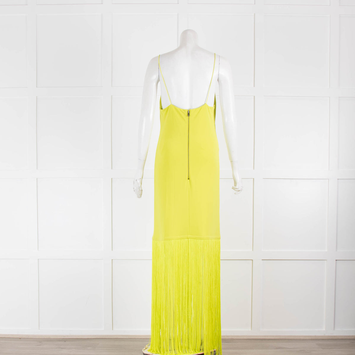 Alice + Olivia Lime Green Strappy Tassle Hem Midi Dress