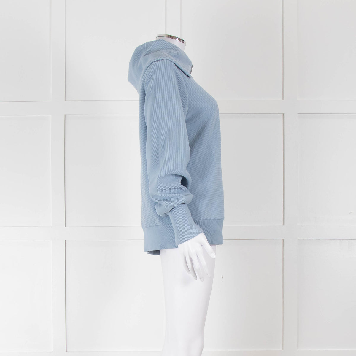 Varley Pale Blue Quarter Zip High Collar Top