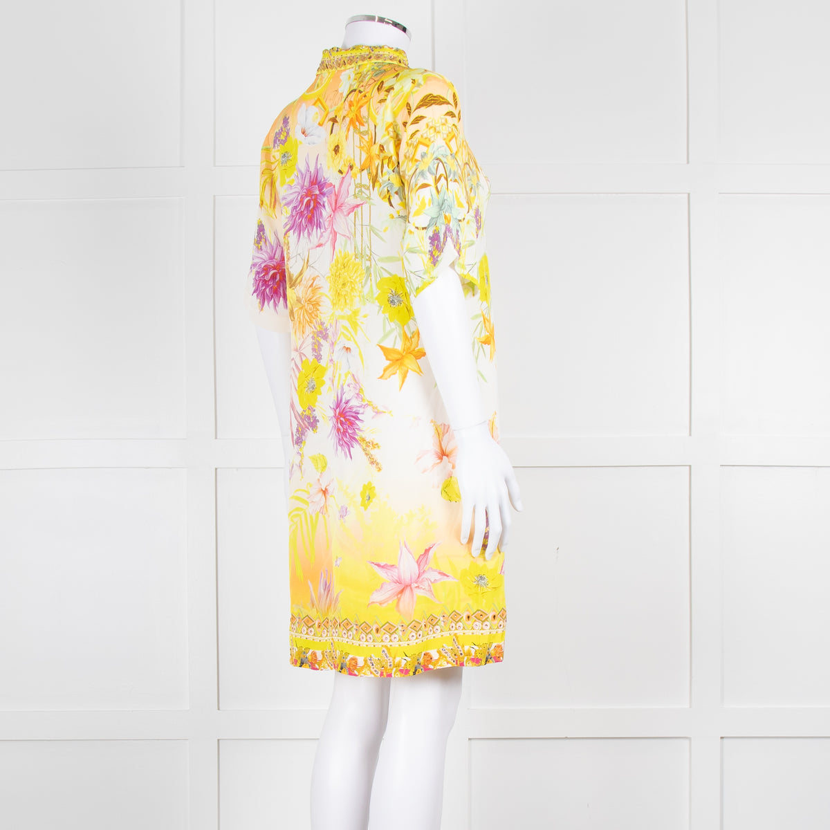 Camilla Cream Yellow Diamante Mini Dress