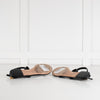 Alexander McQueen Black Skull Leather T- Strap Sandal