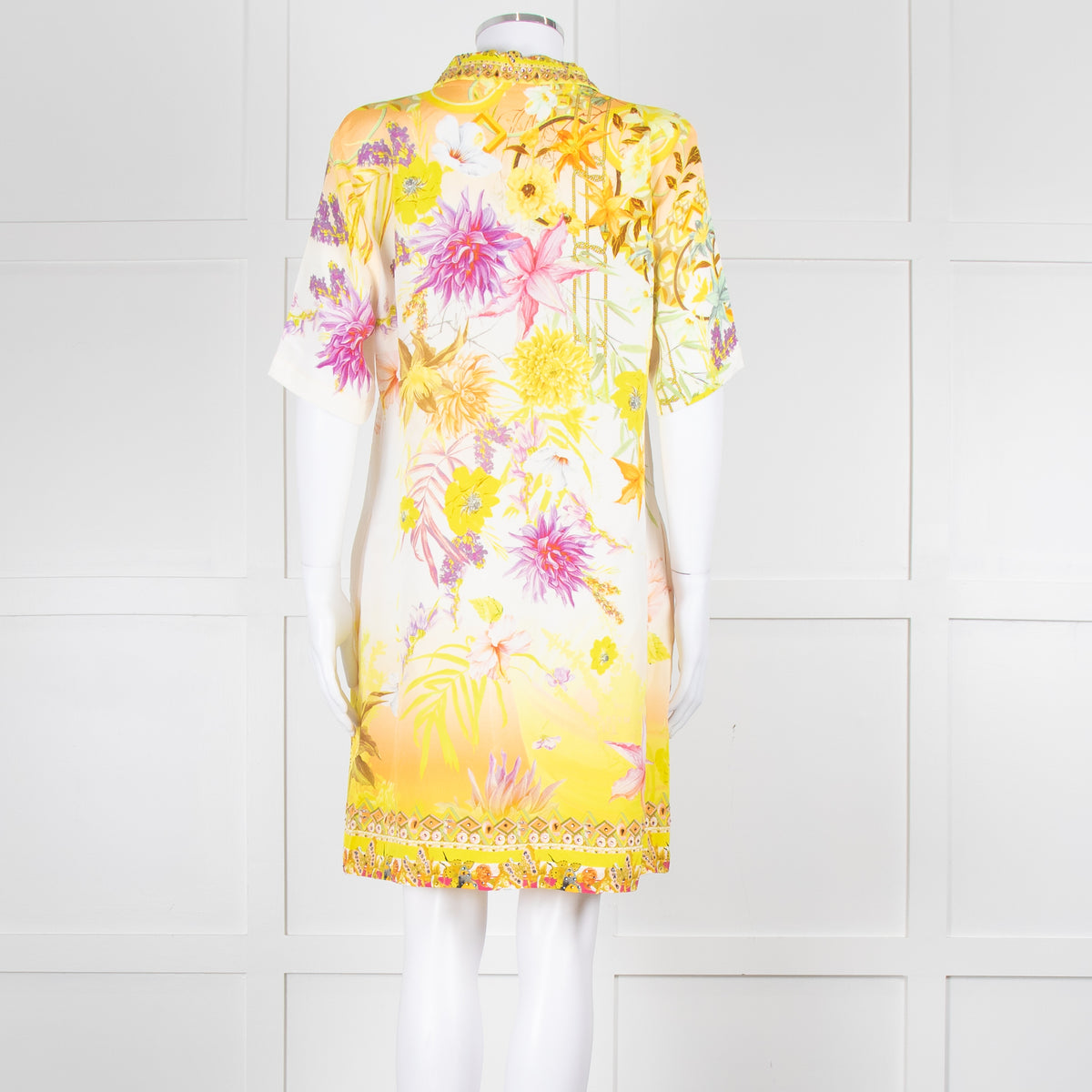 Camilla Cream Yellow Diamante Mini Dress