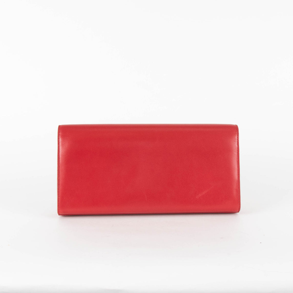 Saint Laurent Red Fold Over Logo Clutch